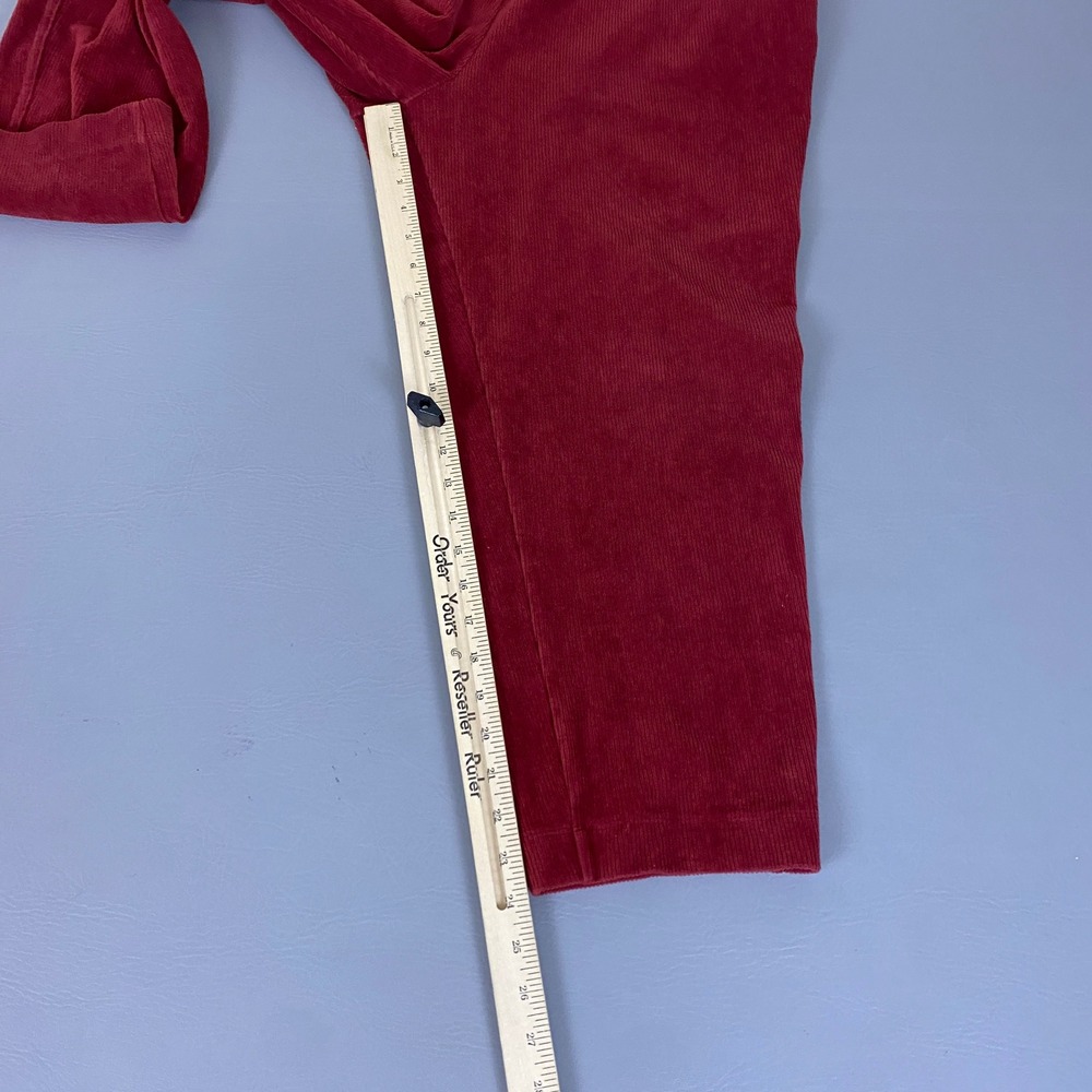 Lands End Red Corduroy Pull On Pants Womens 1X 16W-18W Petite Stretch Straight - Picture 8 of 11